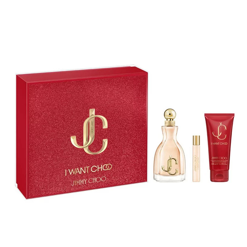 JIMMY CHOO I WANT CHOO 3PC GIFT SET EDP 100ML 7.5ML TRAVEL SPRAY