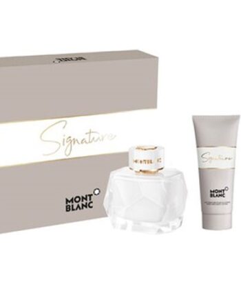MONT BLANC SIGNATURE GIFT SET EDP SPRAY 3OZ & BODY LOTION 3.4OZ & EDP .25OZ MINI
