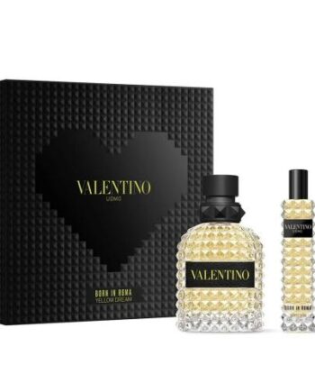 VALENTINO UOMO BORN IN ROMA YELLOW DREAM 2 PCS SET: 1.7 EDT 0.5 OZ EDT SPRAY MEN