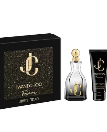 JIMMY CHOO I WANT CHOO FOREVER 3 PCS SET FOR WOMEN(3.4 EDP SPRAY+ 0.25 EDP+ 3.4 BODY LOTION)