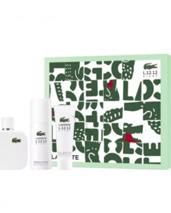 LACOSTE L.12.12 BLANC FOR MEN 3 -PIECE GIFT SET