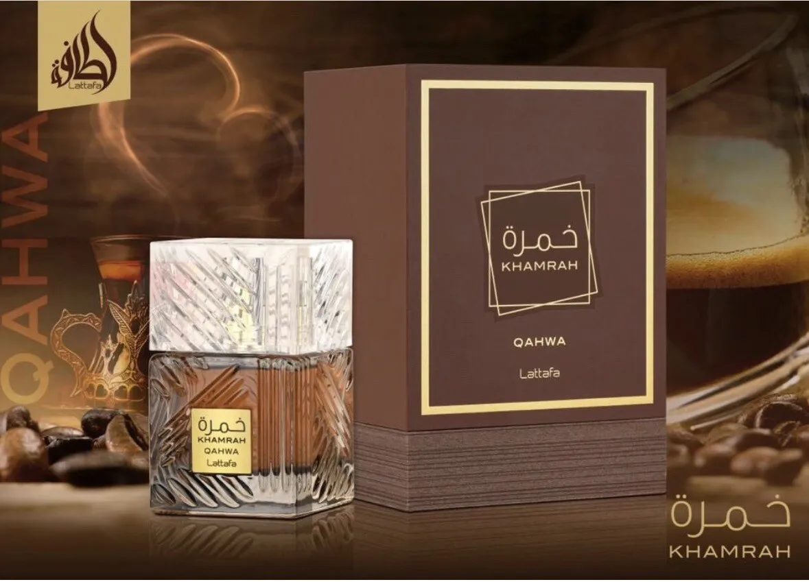 Lattafa khamrah отзывы. Духи Lattafa Khamrah. Khamrah Qahwa, 100 мл. Khamrah Qahwa Lattafa Perfumes.