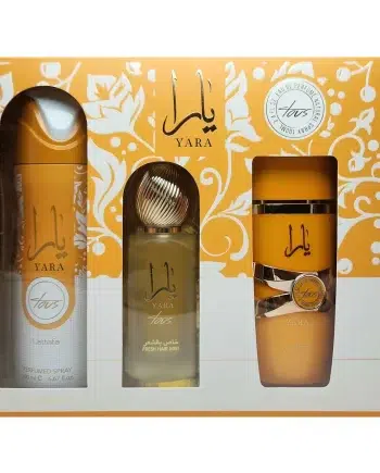 LATTAFA YARA TOUS 3 PCS GIFT SET WITH 100ML EDP + 200ML DEO + 50ML HAIRMIST